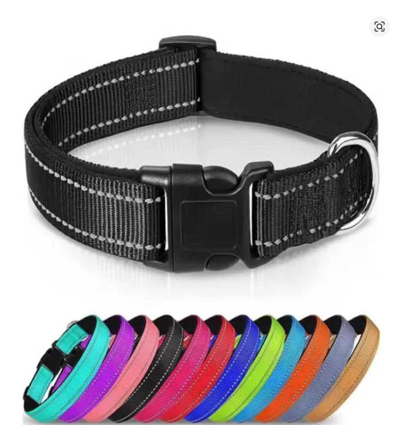 Reflective Adjustable Dog Collar – High Visibility Safety Collar for Dogs