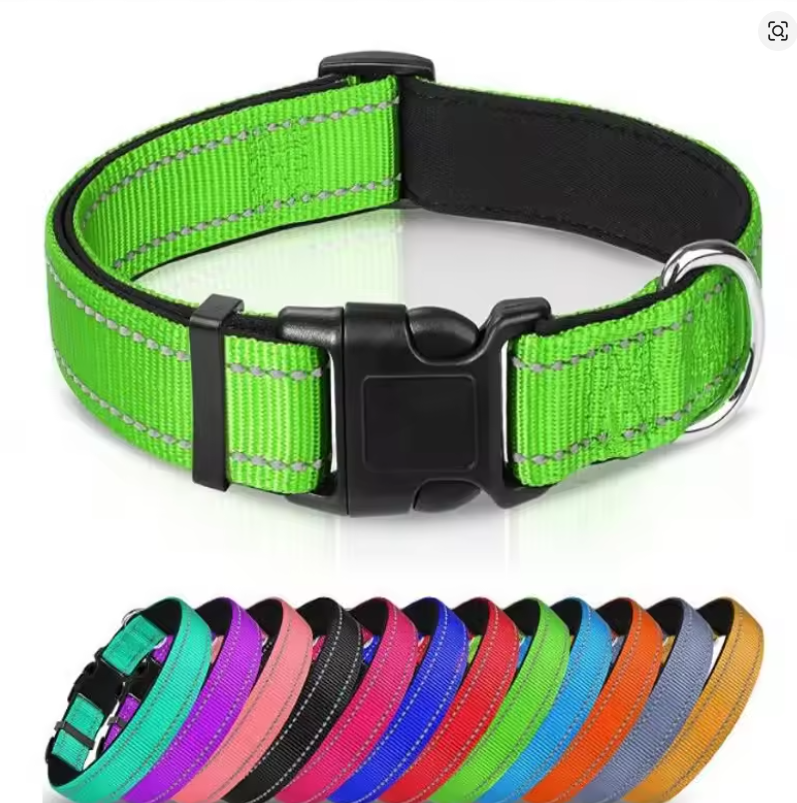 Reflective Adjustable Dog Collar – High Visibility Safety Collar for Dogs