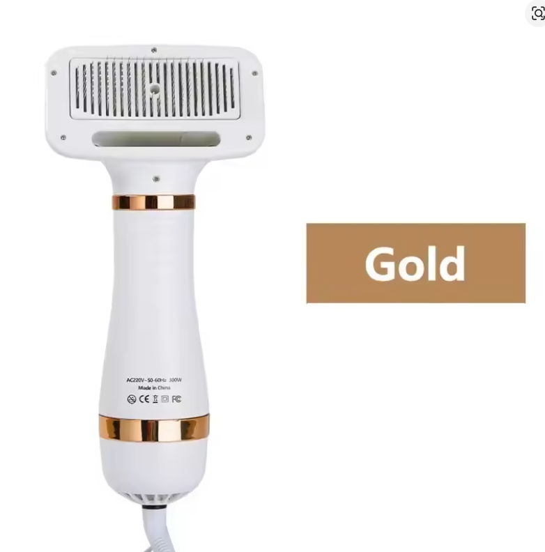 2-in-1 Pet Hair Dryer & Grooming Brush – Quiet Adjustable Temperature Dog & Cat Dryer Comb