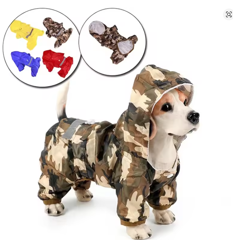 Reflective Waterproof Dog Raincoat – Hooded Rain Jacket for Dogs & Cats