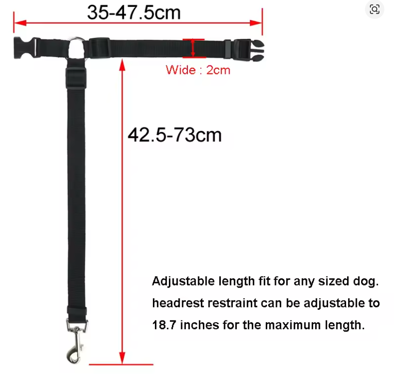 Adjustable Pet Car Seat Belt Leash – Safety Travel Harness Strap for Dogs & Cats