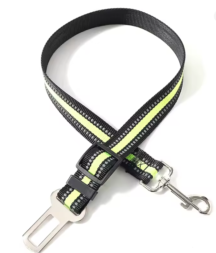 Reflective Pet Car Seat Belt Leash – Adjustable Safety Travel Strap for Dogs & Cats