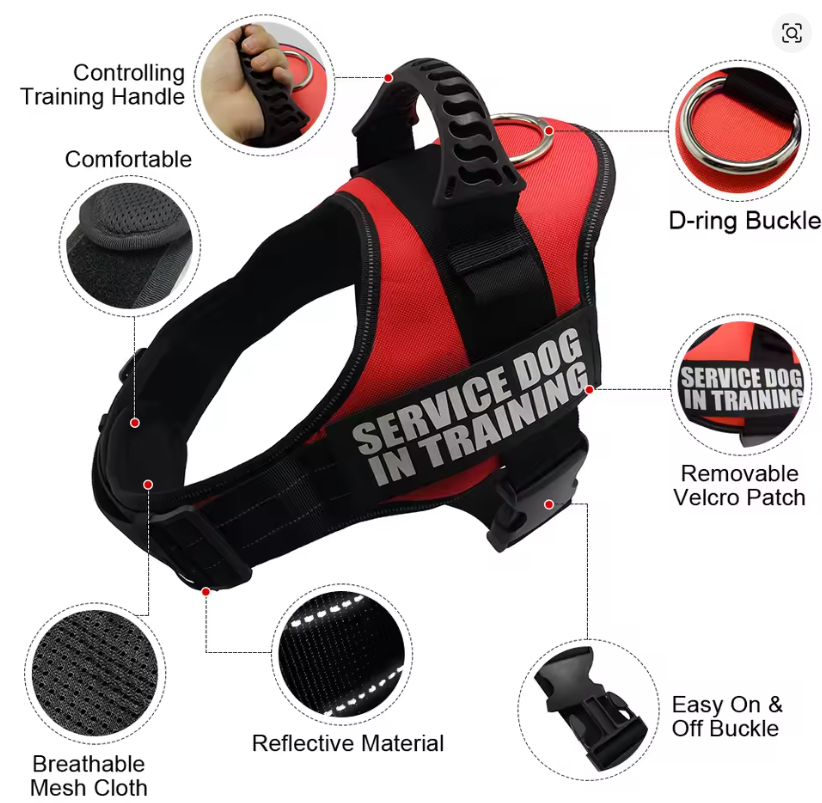 Personalized No-Pull Dog Harness – Reflective Adjustable Service Dog Vest with Custom Name Tag