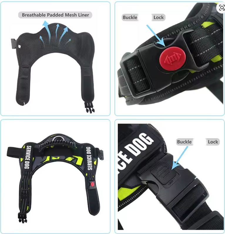Personalized No-Pull Dog Harness – Reflective Adjustable Service Dog Vest with Custom Name Tag