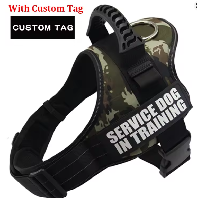 Personalized No-Pull Dog Harness – Reflective Adjustable Service Dog Vest with Custom Name Tag