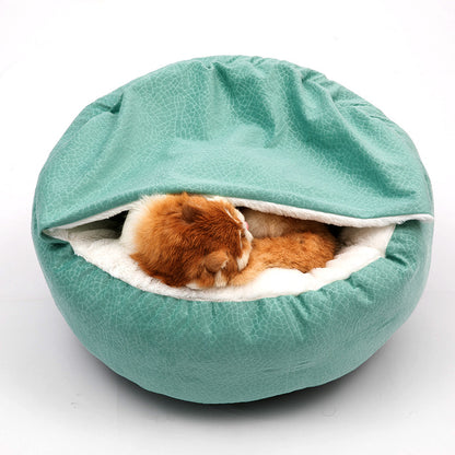 Soft Plush Cat Bed Shell Shape Pet Nest