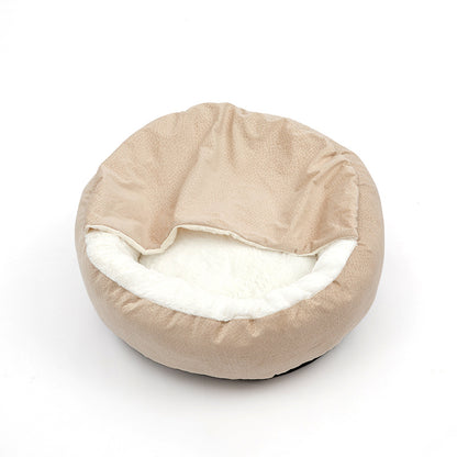 Soft Plush Cat Bed Shell Shape Pet Nest
