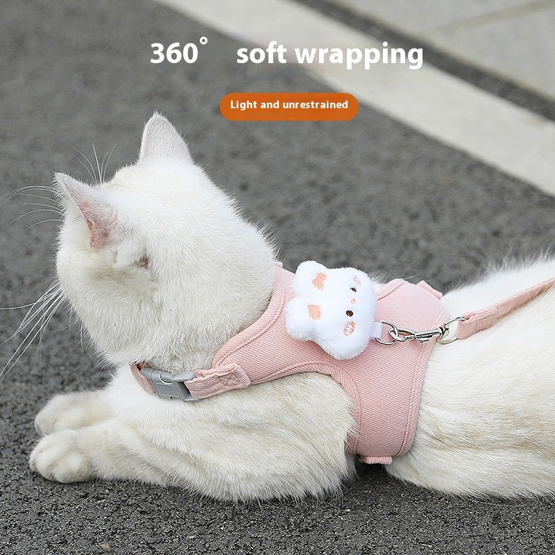 Cat Pulling Rope Adjustable Cat Walking Rope Cute Kittens Special For Going Out Chest Strap Small Dog Pet Supplies