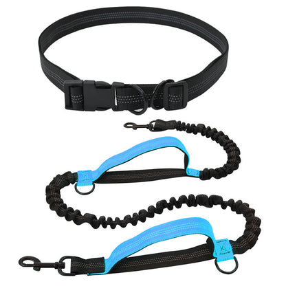 Retractable Hands-Free Dog Running Leash with Waist Belt