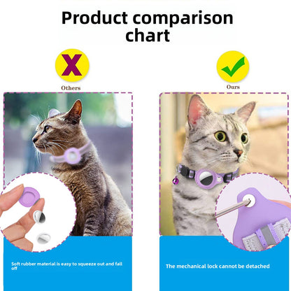 Pet Airtag Cat Collar Anti-loss Positioning Tracking Kitten Reflective Bell Neck Ring