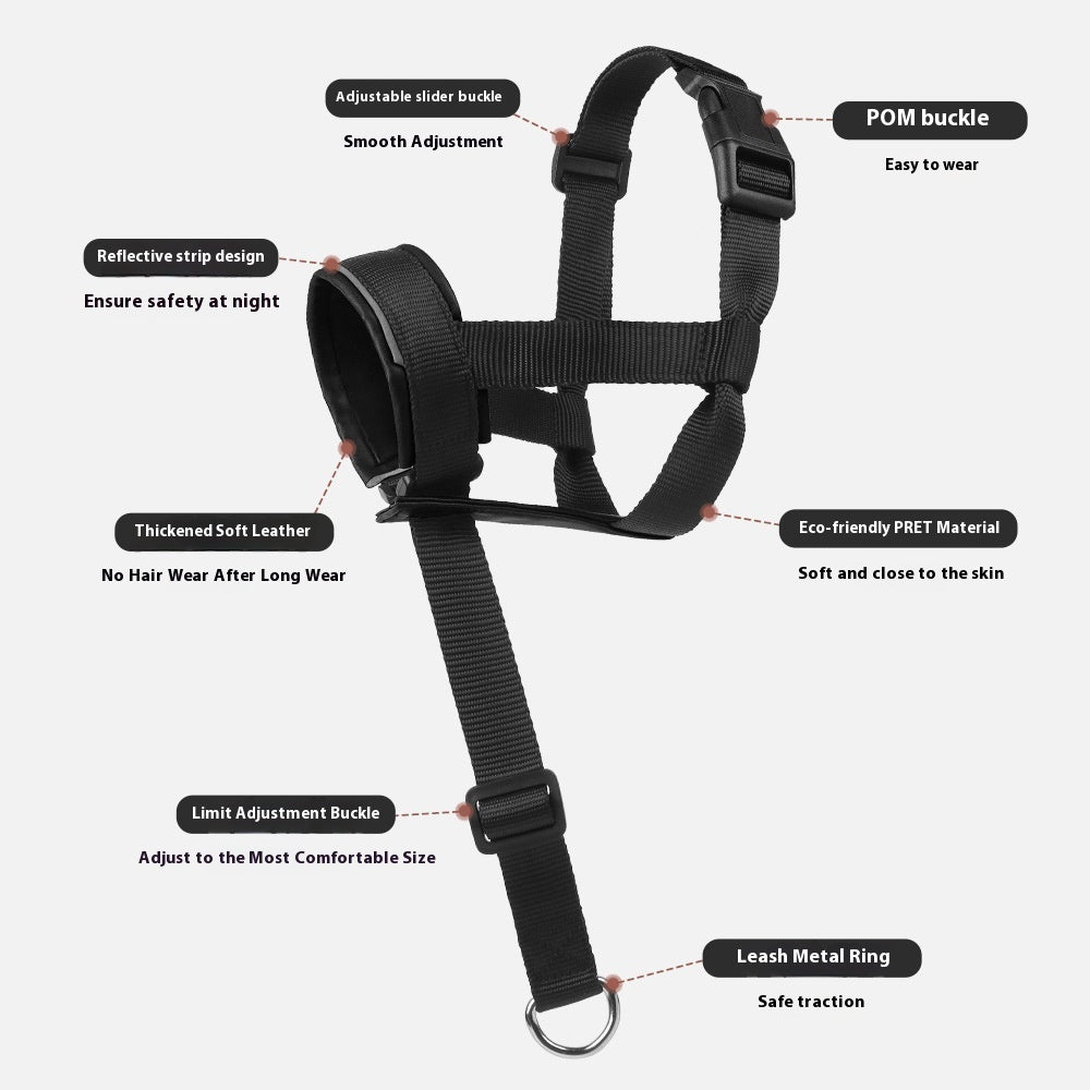 Traction Anti-biteanti-bark Mouth Traction Leather Adjustable Medium Large Dog Mouth Cover