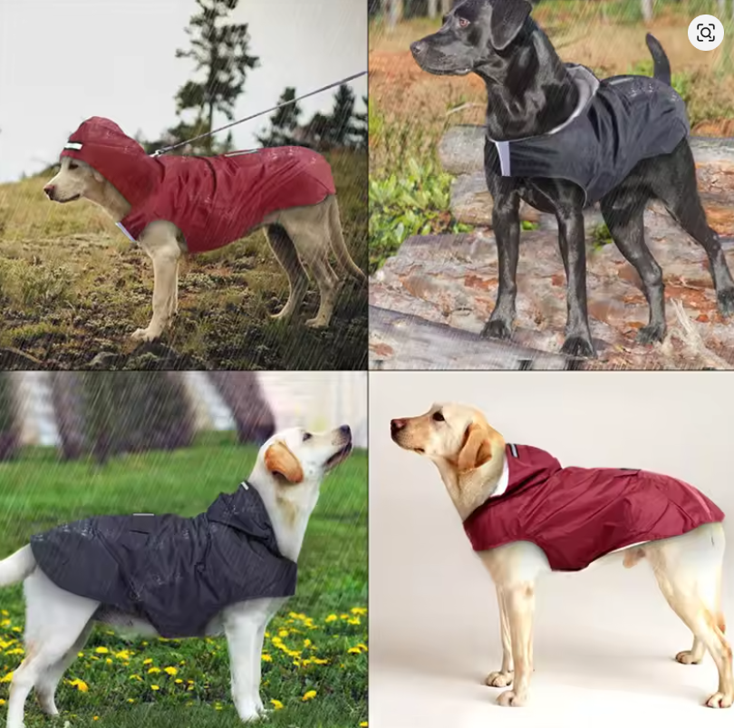 Waterproof Dog Raincoat Hoodie – Reflective Pet Rain Jacket Large Dogs