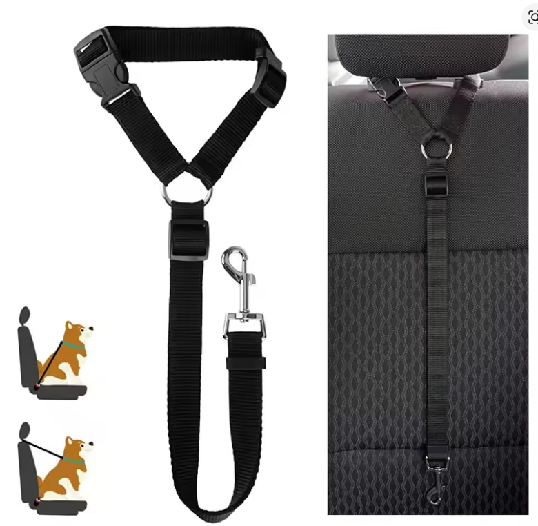 Adjustable Pet Car Seat Belt Leash – Safety Travel Harness Strap for Dogs & Cats