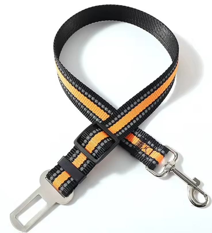 Reflective Pet Car Seat Belt Leash – Adjustable Safety Travel Strap for Dogs & Cats