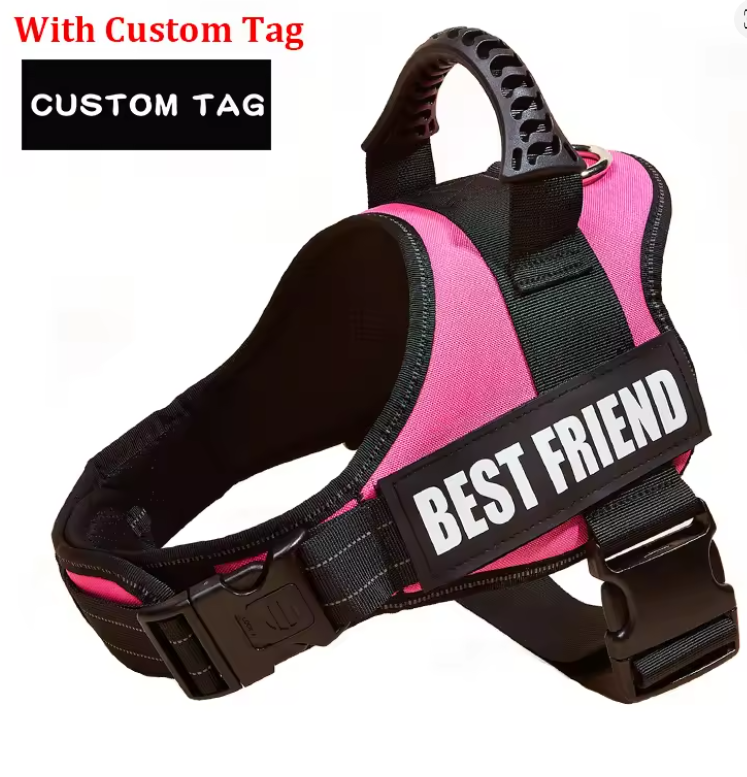 Personalized No-Pull Dog Harness – Reflective Adjustable Service Dog Vest with Custom Name Tag