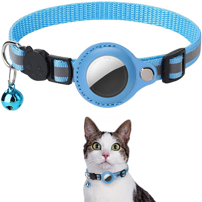 Pet Airtag Cat Collar Anti-loss Positioning Tracking Kitten Reflective Bell Neck Ring